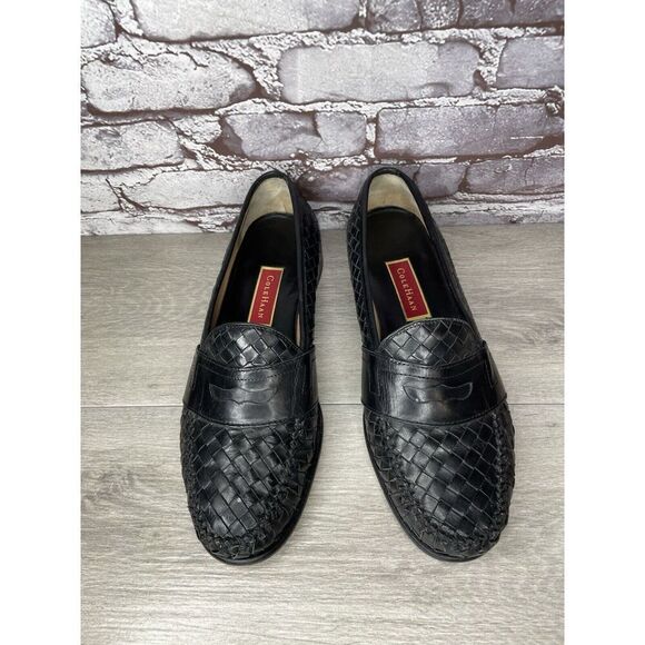 Cole Haan Black Leather Basket Weave Penny Loafers Dress Shoes Men’s 12M US/45EU - Picture 10 of 16